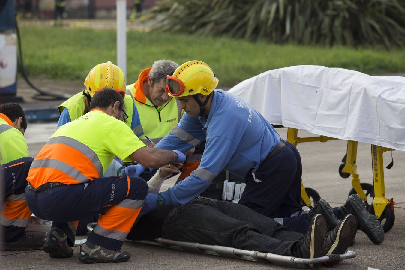 Simulacro de emergencias en el puerto de El Musel