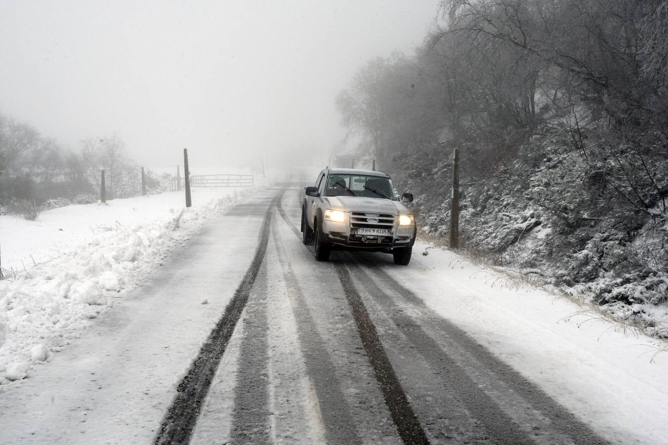 La nieve cubre Asturias