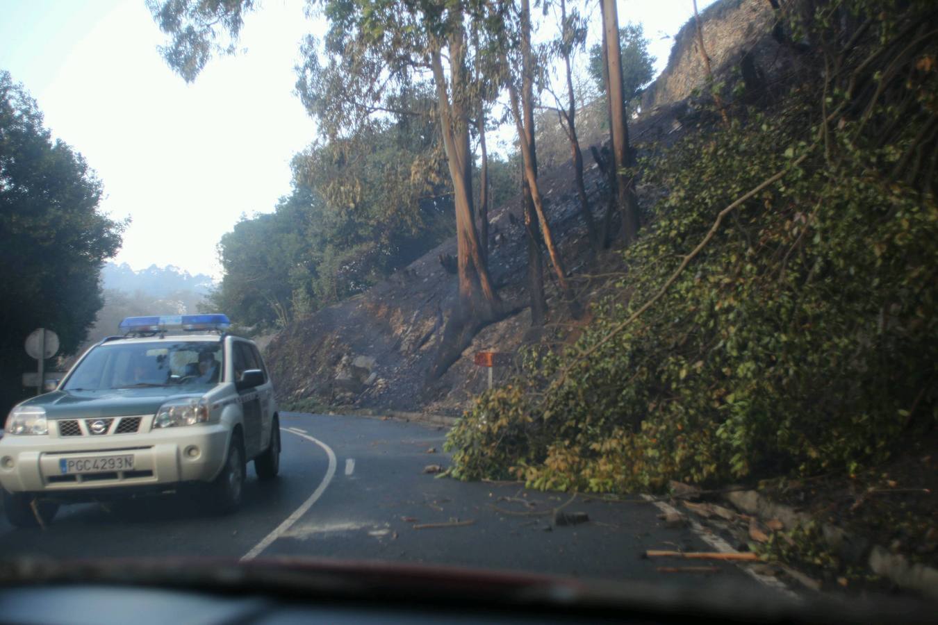 Los daños del fuego en El Franco