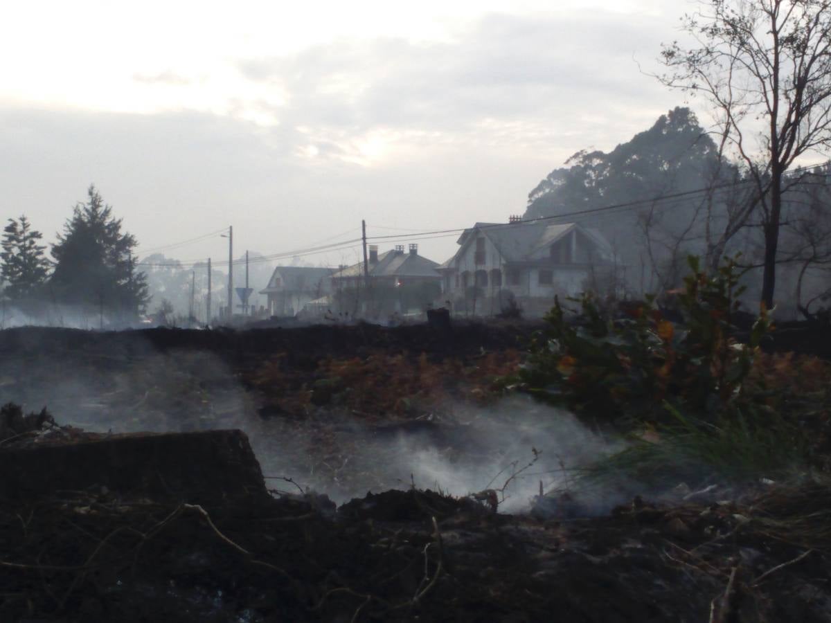 Los daños del fuego en Asturias