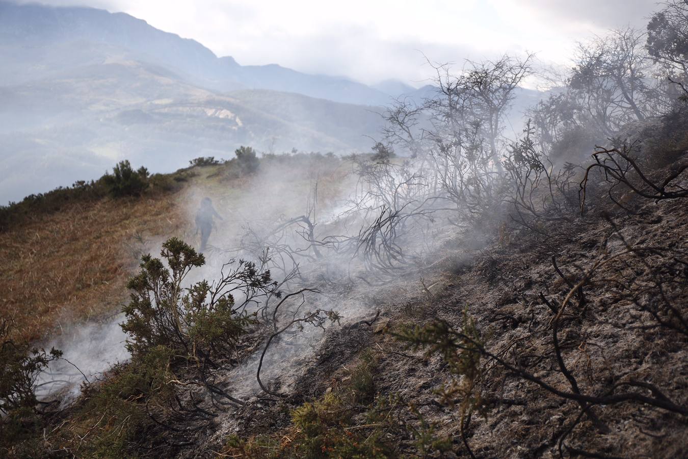 Las imágenes que dejan cinco días de lucha contra el fuego en Asturias