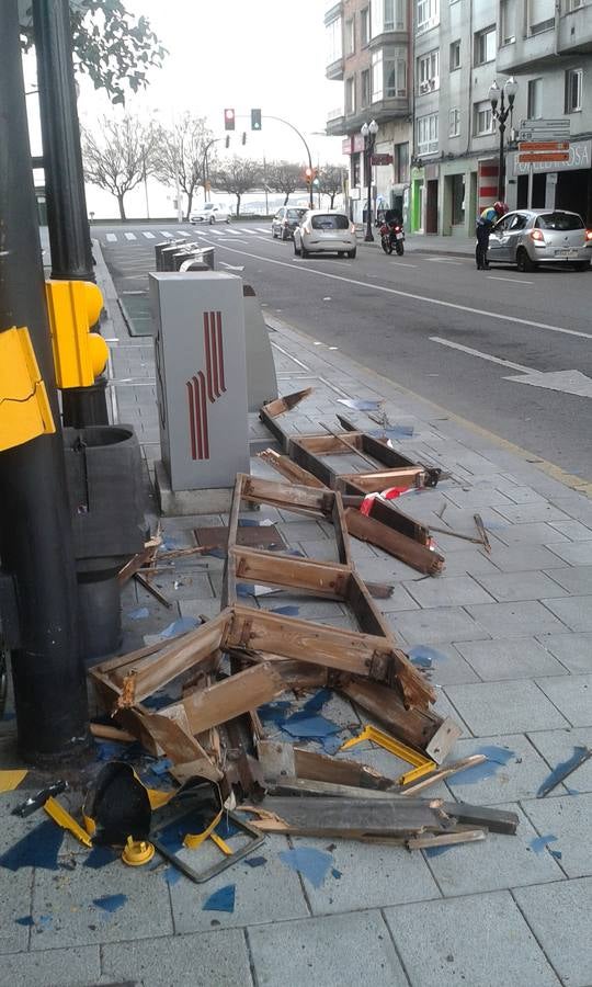 Las consecuencias del fuerte viento en Asturias