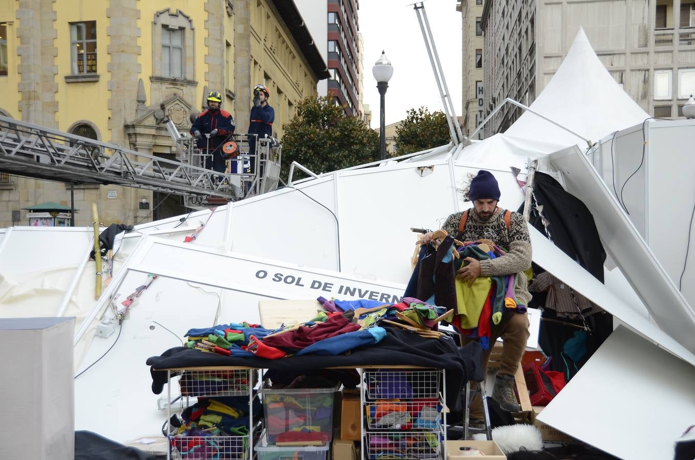 Las consecuencias del fuerte viento en Asturias