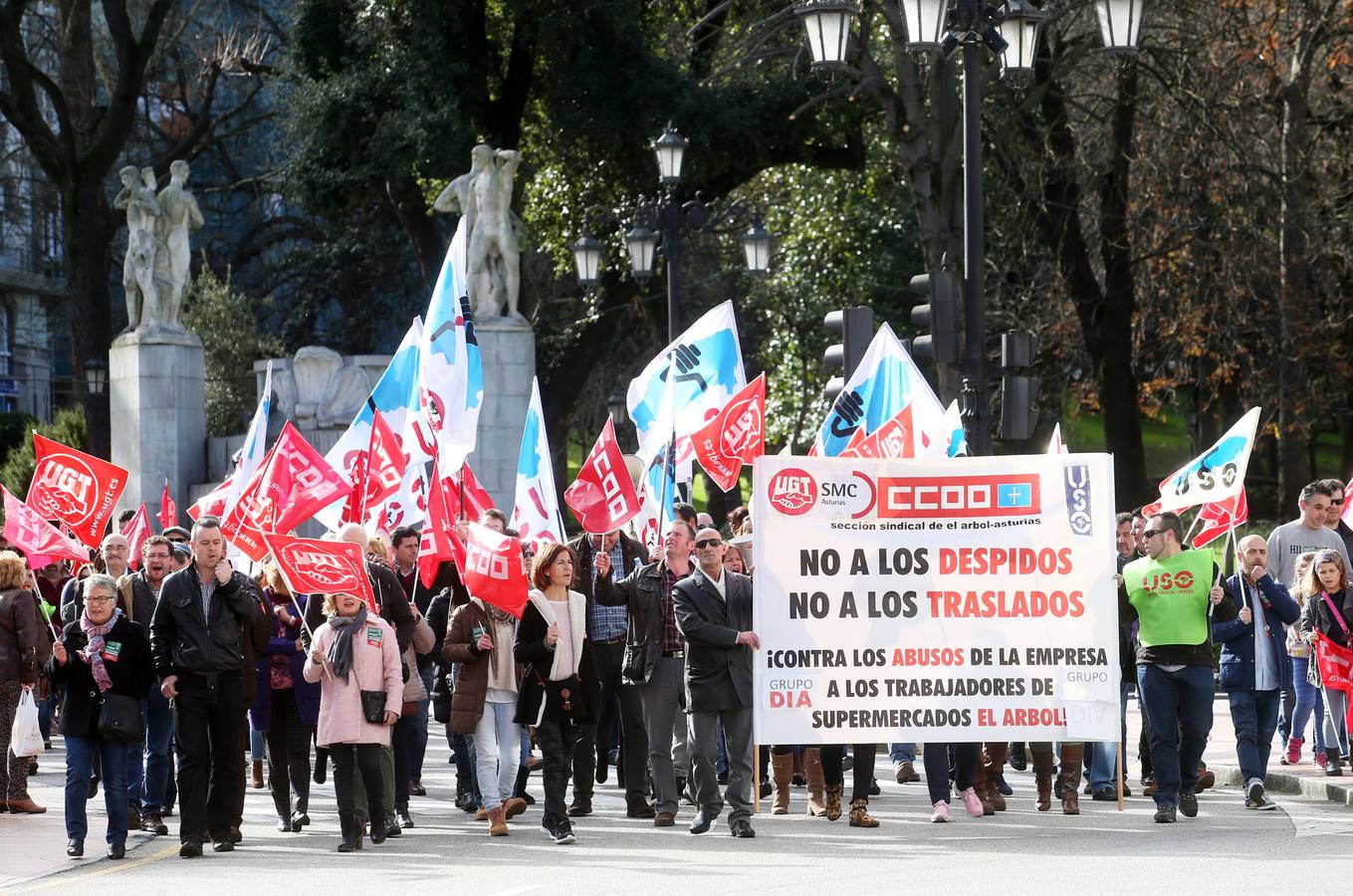 Manifestación de los trabajadores de El Árbol