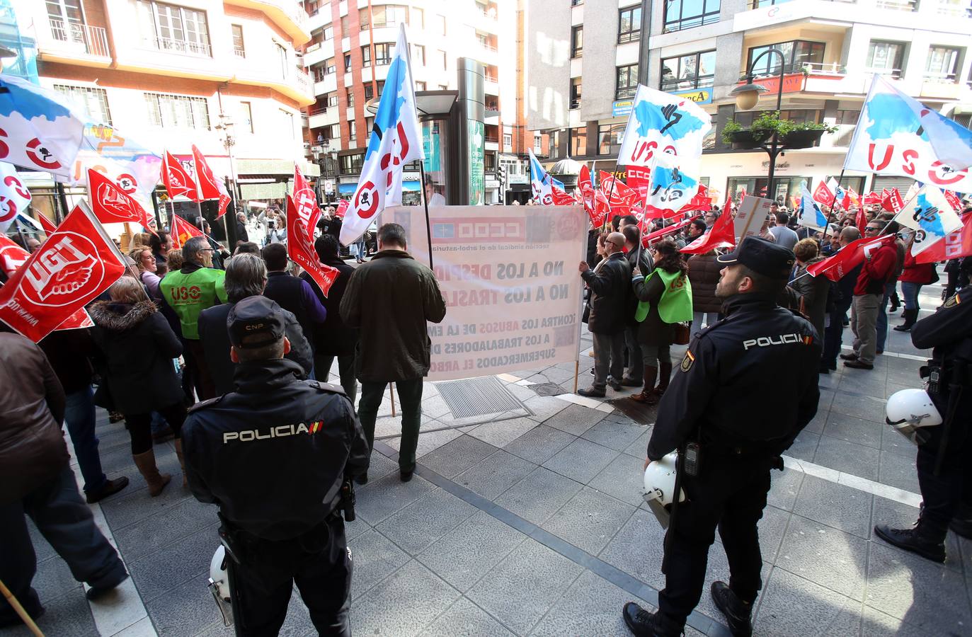 Manifestación de los trabajadores de El Árbol