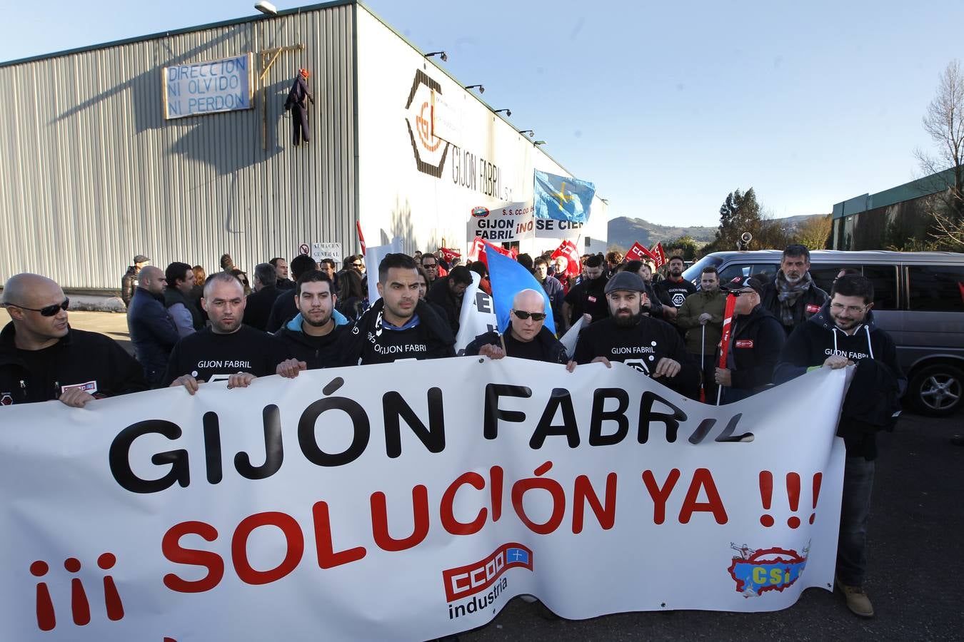 Manifestación contra el cierre de Gijón Fabril