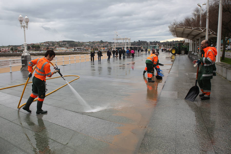 Gijón, afectada por el temporal