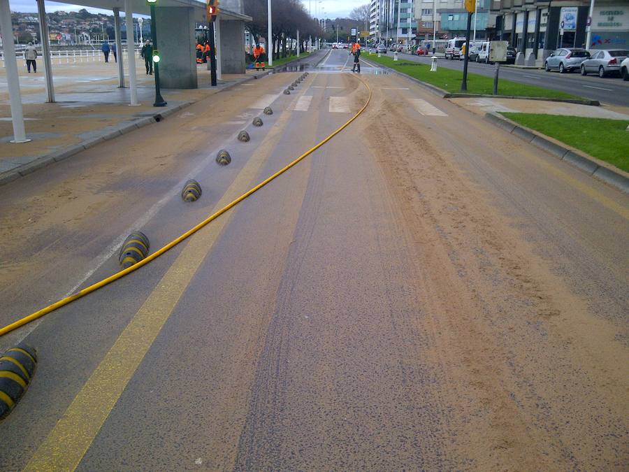 Gijón, afectada por el temporal