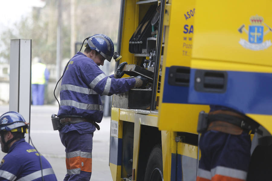 Así fue el simulacro de evacuación en el Ecomuseo de Samuño