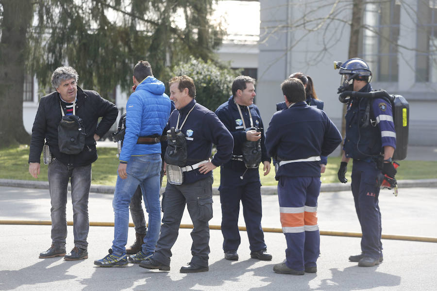 Así fue el simulacro de evacuación en el Ecomuseo de Samuño