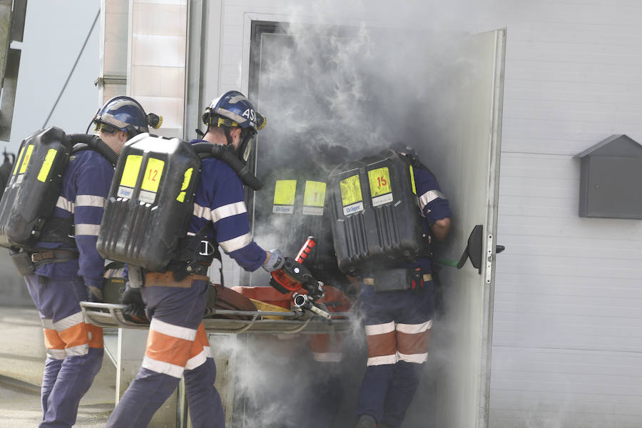 Así fue el simulacro de evacuación en el Ecomuseo de Samuño