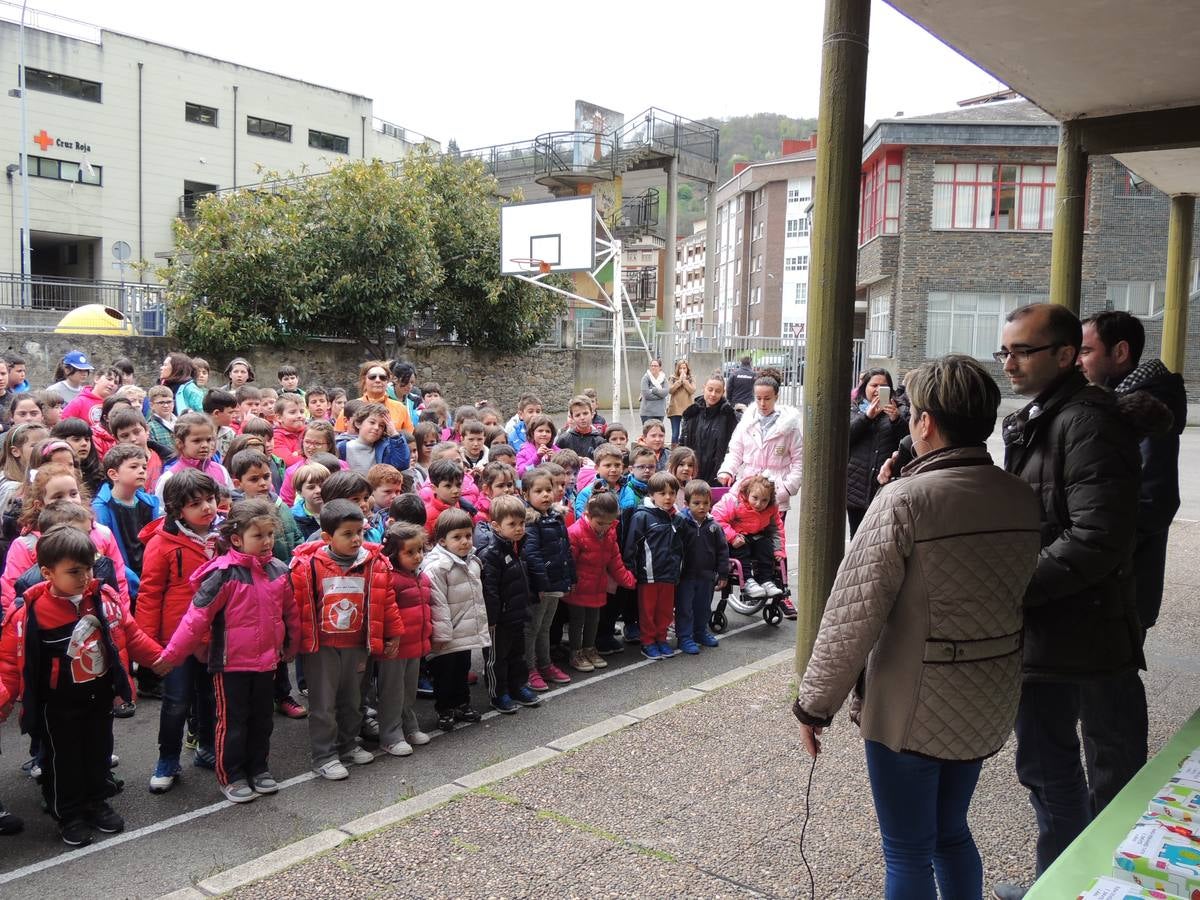 Un nuevo olmo en el patio del colegio Alejandro Casona, de Cangas del Narcea