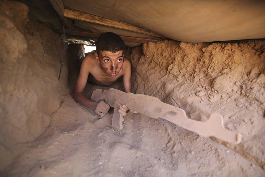 Campamento militar infantil en Gaza