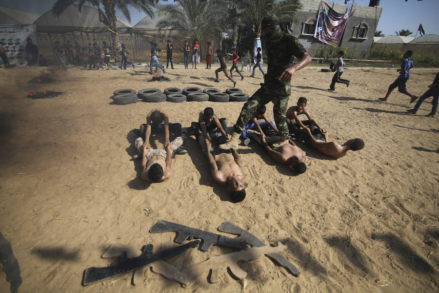 Campamento militar infantil en Gaza