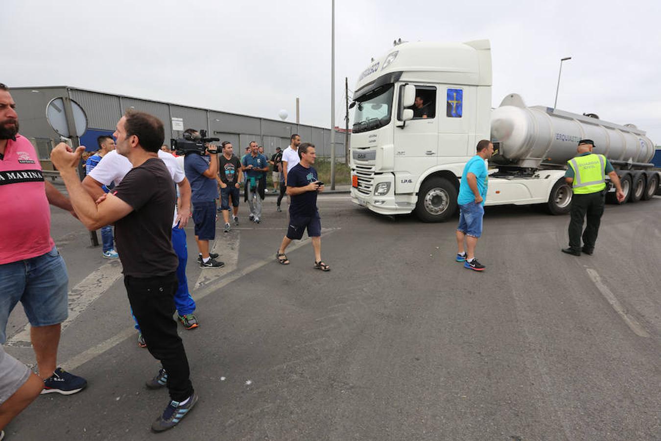 Protesta de mineros leoneses en Avilés