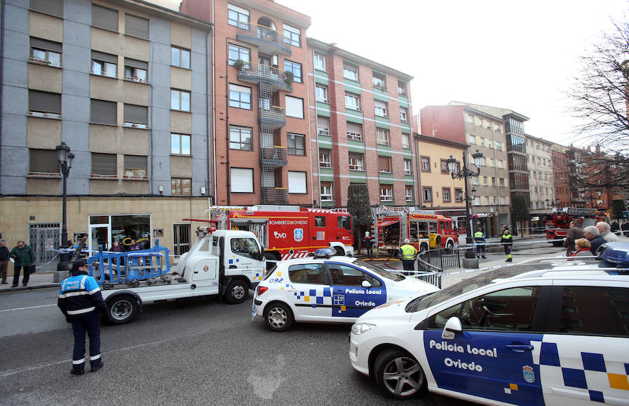 Incendio en un bazar chino de Oviedo