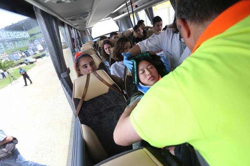 Simulacro de accidente con víctimas en Vegadeo