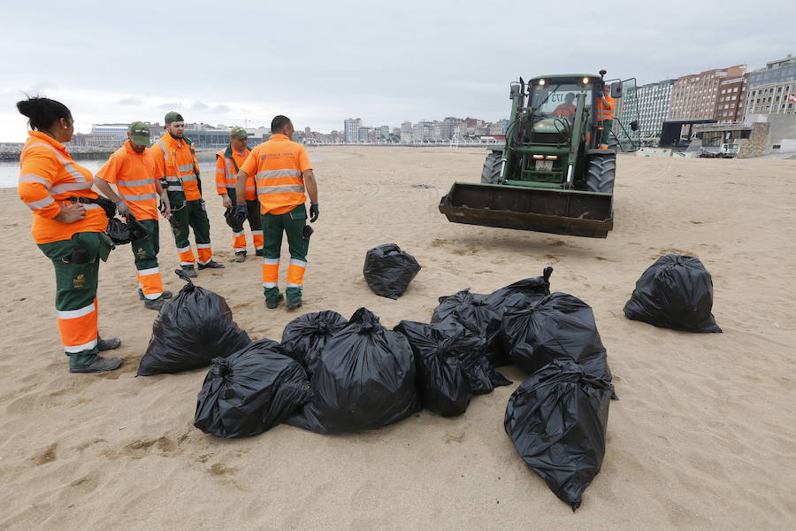 Limpieza en Poniente tras la fiesta de San Xuan