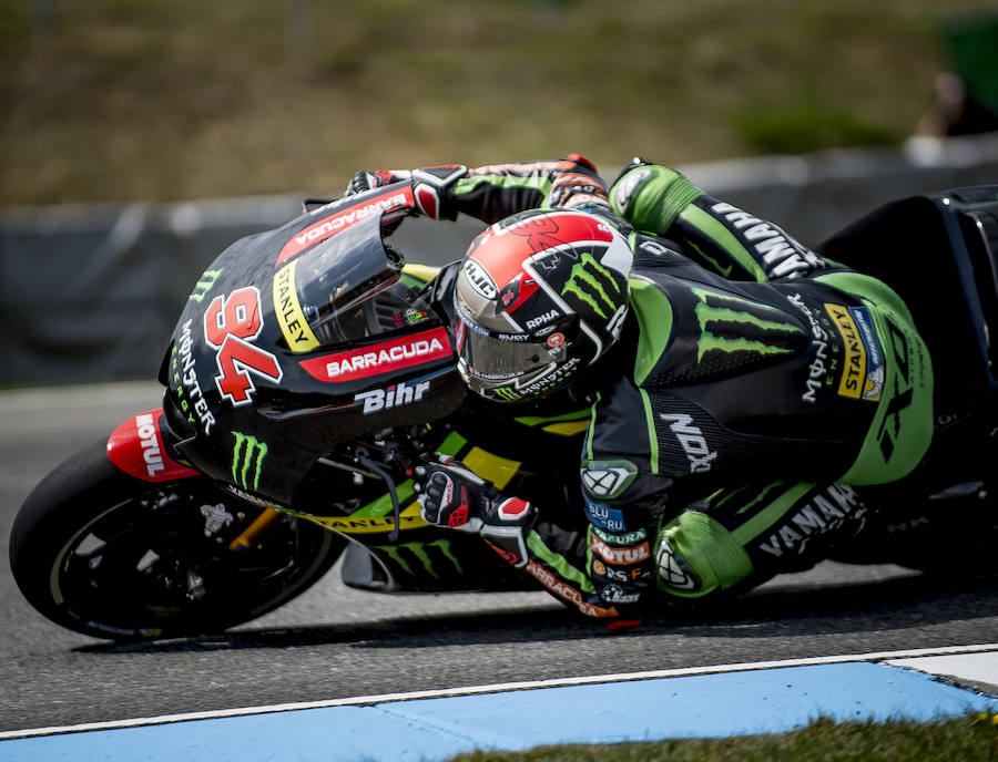 El alemán Jonas Folger, al volante de su Yamaha.