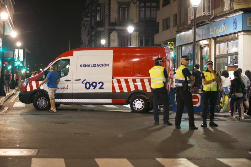 Amplio dispositivo de seguridad para la noche grande de Gijón