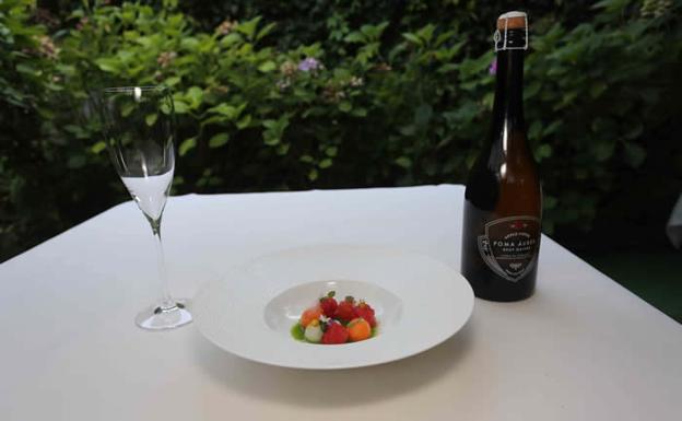 Frutas, frutos y verduras con sidra brut nature