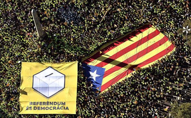 Manifestación convocada por la ANC con motivo de la Diada del 11 de septiembre.