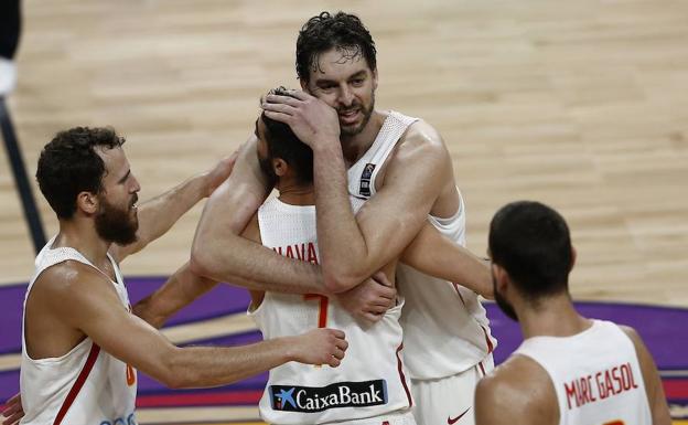 Sergio Rodríguez, Juan Carlos Navarro y Pau y Marc Gasol.