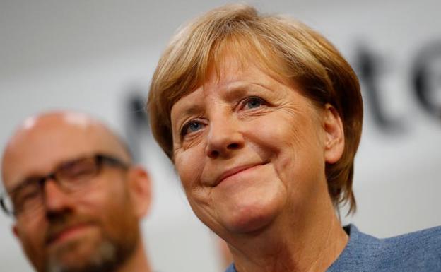 Angela Merkel, tras conocer el resultado de las elecciones en Berlín.