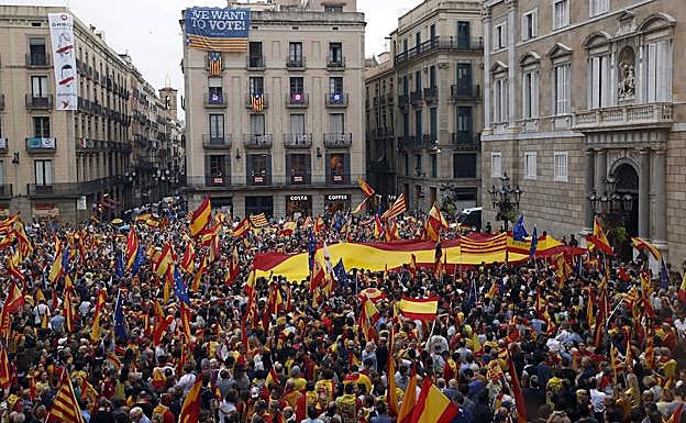Manifestantes en Barcelona.