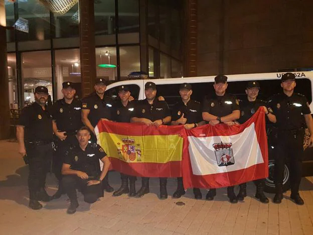 Parte del contingente gijonés, ya en Monzón (Huesca) tras haber abandonado Pineda de Mar el pasado jueves. 