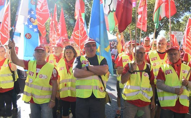 Miembros de la delegación asturiana que participó en la marcha que salió de Asturias el pasado día 1. 
