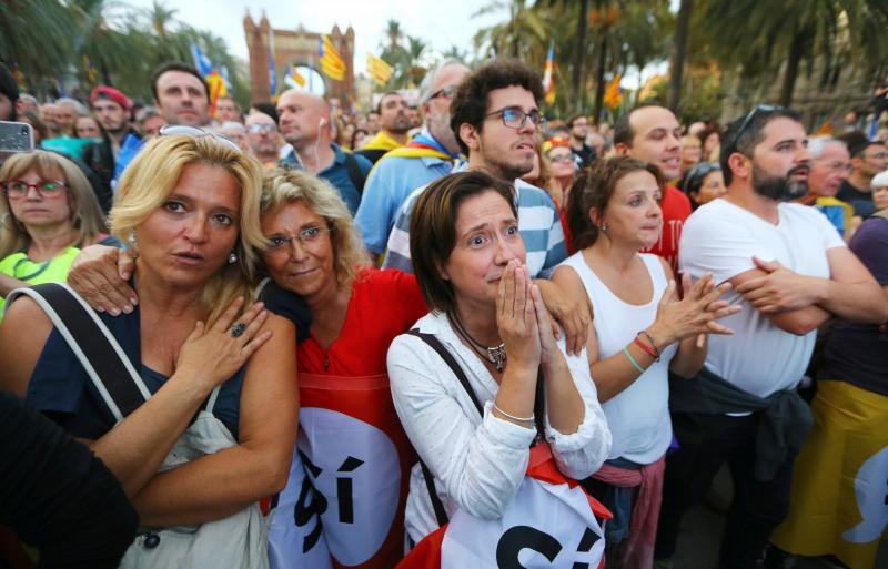 Del júbilo a las lágrimas entre los independentistas