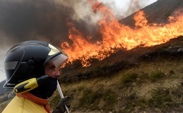 Incendio forestal en el entorno de Muniellos.