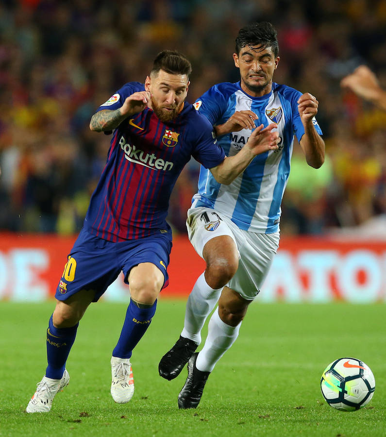 El FC Barcelona, líder de la clasificación, recibe a un Málaga, colista, que tratará de buscar la sorpresa como visitante. El cuadro culé, invicto esta temporada, busca despegarse del resto de perseguidores.