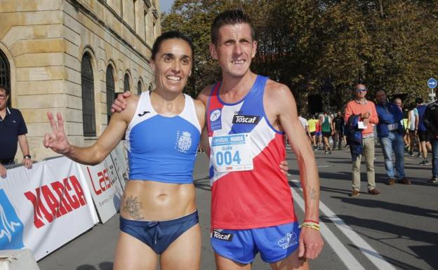 David Ginzo y Verónica Pérez, ganadores en las categorías masculina y femenina.