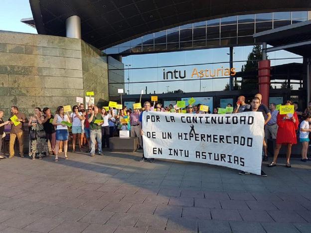 Una de las últimas concentraciones protagonizada por los trabajadores de Eroski. 