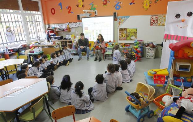 Imagen de un aula de Educación Infantil del colegio Nazaret, en La Argañosa. 