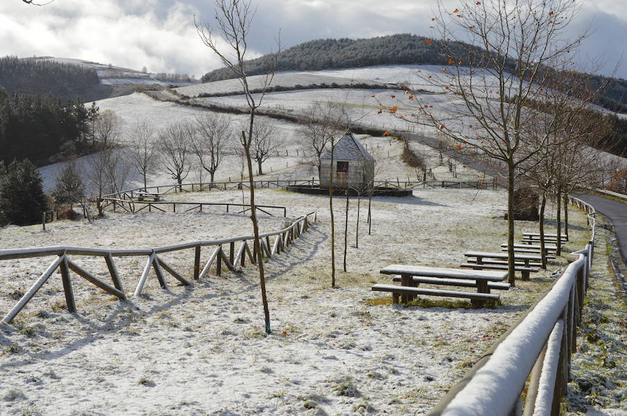 La nieve complica el tráfico en los puertos asturianos