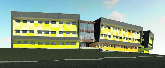 Infografía del futuro edificio del Instituto de Educación Secundaria de La Fresneda. 