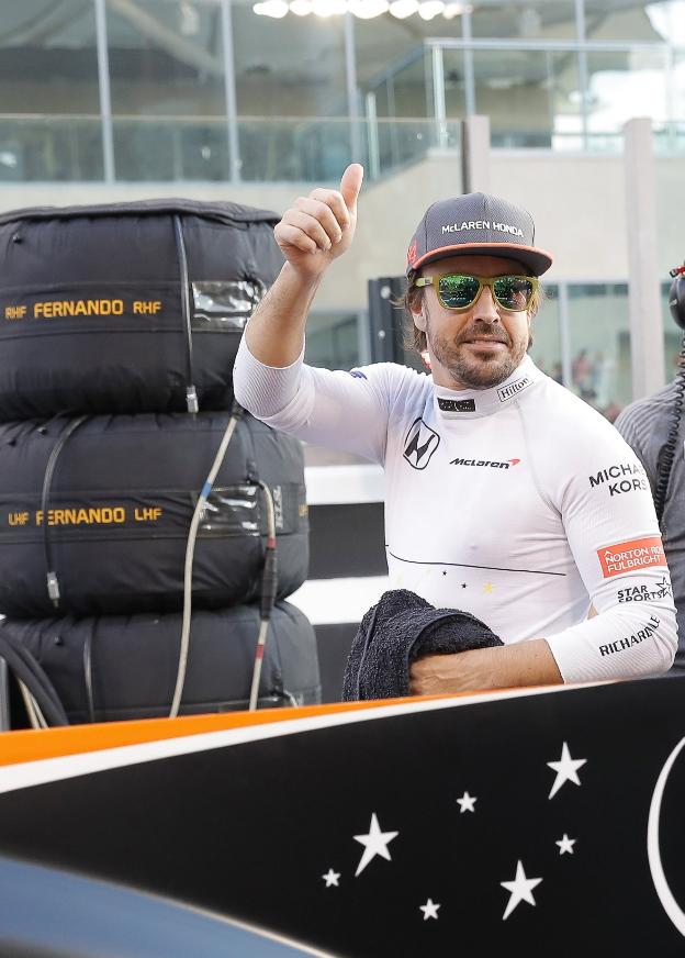 Alonso cerró ayer la temporada en Yas Marina. 