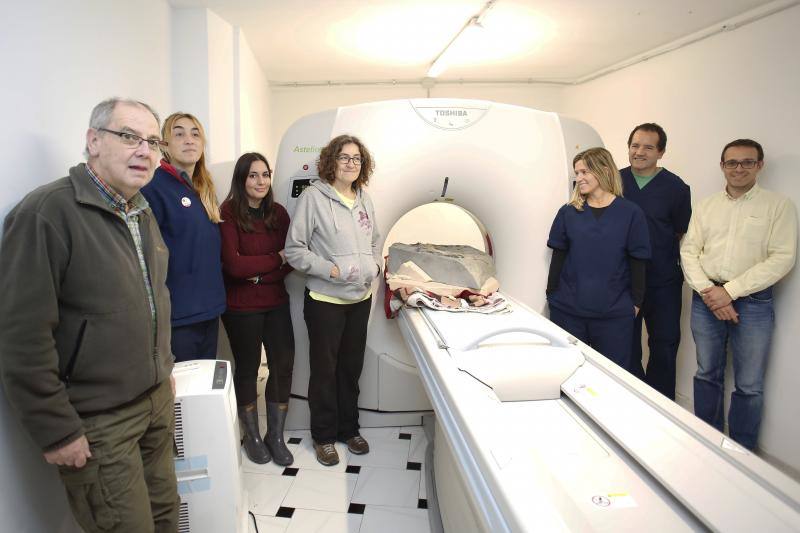 Un equipo de científicos del Museo del Jurásico de Asturias se han desplazado a un hospital veterinario de Gijón para escanear huesos de dinosaurios fosilizados. El objetivo es hacer una reconstrucción en tres dimensiones de los mismos, así como estudiar la posibilidad de sacar los restos de las rocas. 