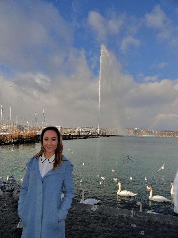 Ada Alexandre, en el lago de Ginebra.