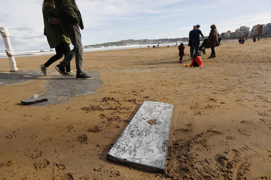 Las imágenes que deja en Gijón el paso del temporal
