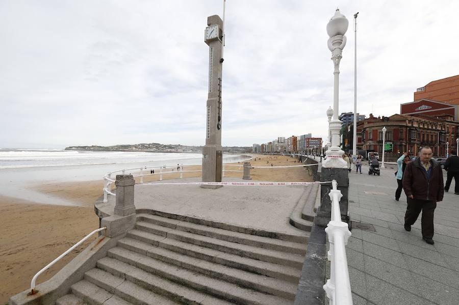 Las imágenes que deja en Gijón el paso del temporal