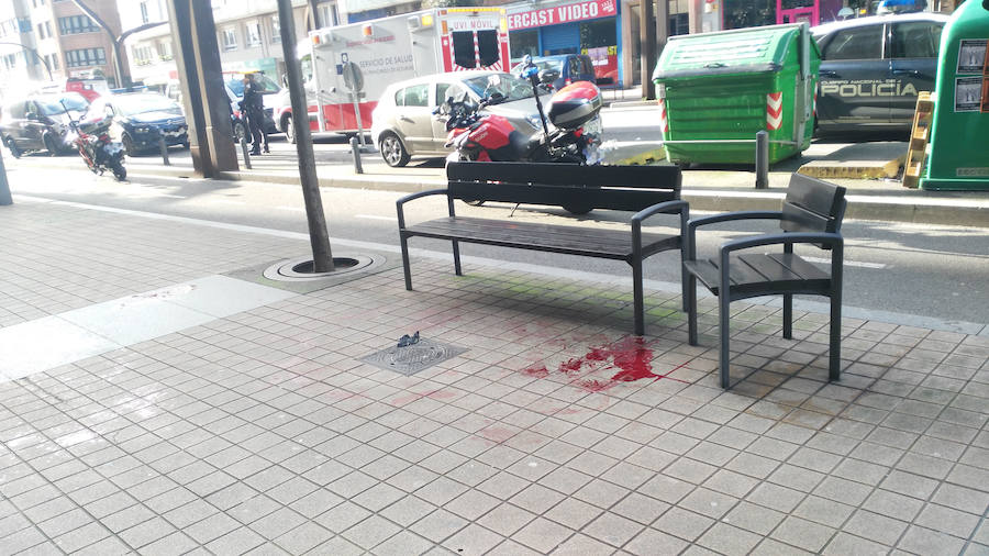 La pelea entre dos hombres en Gijón