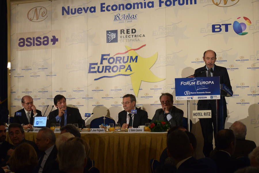 Javier Fernández, en el Foro Nueva Economía de Madrid