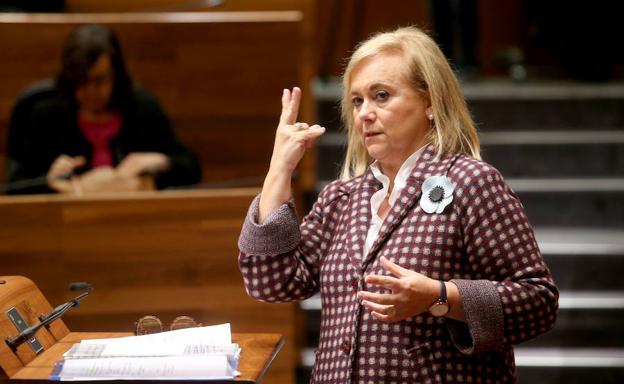 Mercedes Fernández, en la Junta General del Principado. 