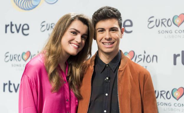 Alfred y Amaia durante la rueda de prensa tras ser seleccionados para representar a España en Eurovisión.