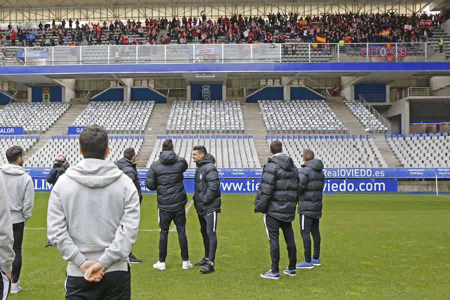 El ambiente previo al partido en el interior del Tariere