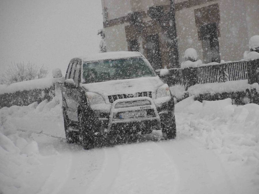 Los vecinos del Ponga hacen frente al invierno que ha vuelto a teñir de blanco el concejo. El concejo está rodeado de riscos y hayedos y es una de las poblaciones que se encuentran a mayor altura sobre el nivel del mar